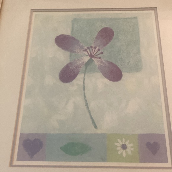 New - 4 Delightful Dais Flower Wood Framed Pictures - Picture 5 of 12